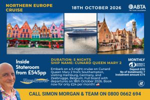 Duration: 5 Nights Ship Name: Cunard Queen Mary 2