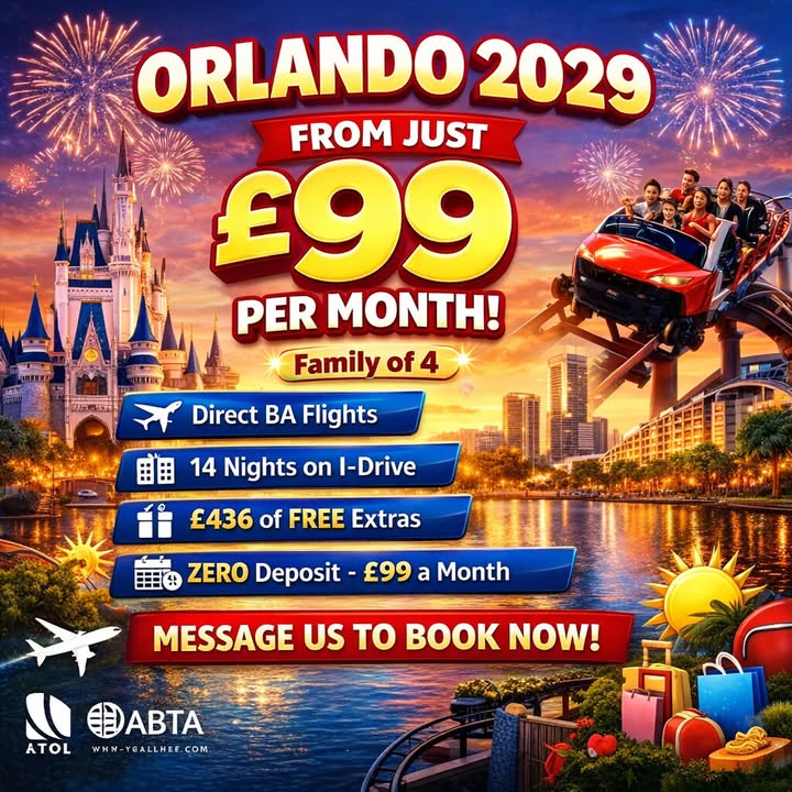 ORLANDO 2029 – FROM JUST £99 PER MONTH / FAMILY