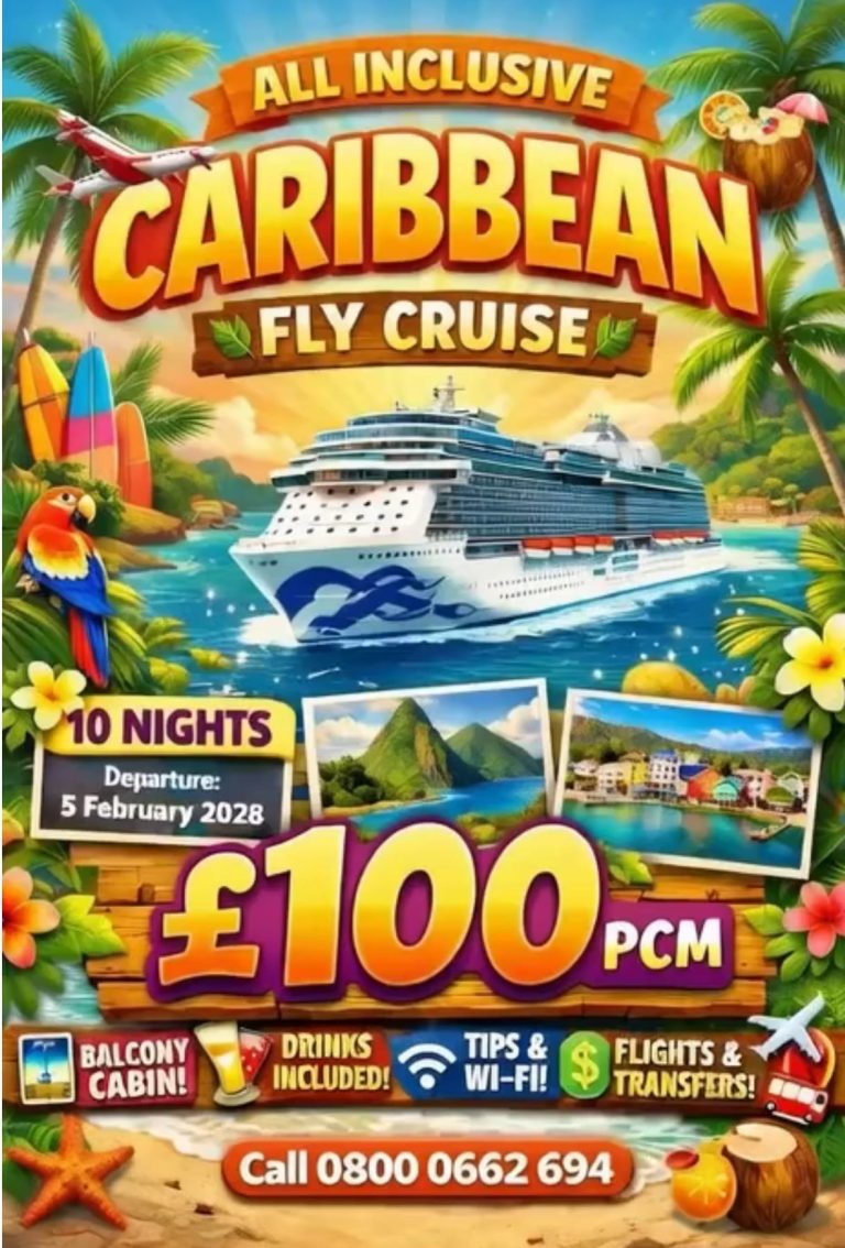 Caribbean Escape 2028 – £100/mo per person – ZERO DEPOSIT!