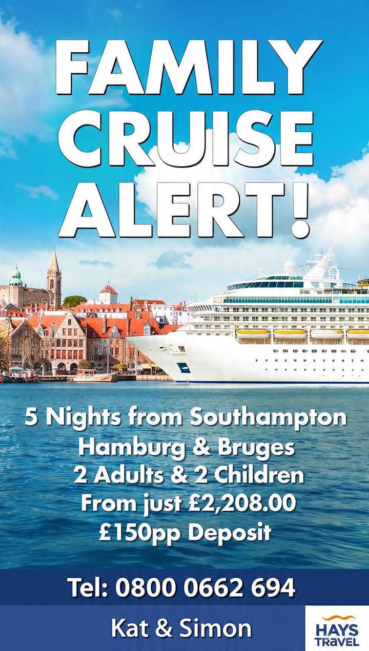 📢 FAMILY CRUISE ALERT! Sail to Hamburg & Bruges from Southampton! 📢