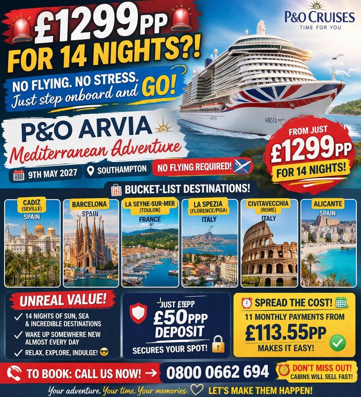 MED ADVENTURE: £1299PP FOR 14 NIGHTS 🛳✈️