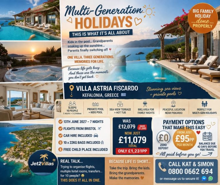 “✨ Multi-Generation Holiday in Kefalonia: Memories for Life”