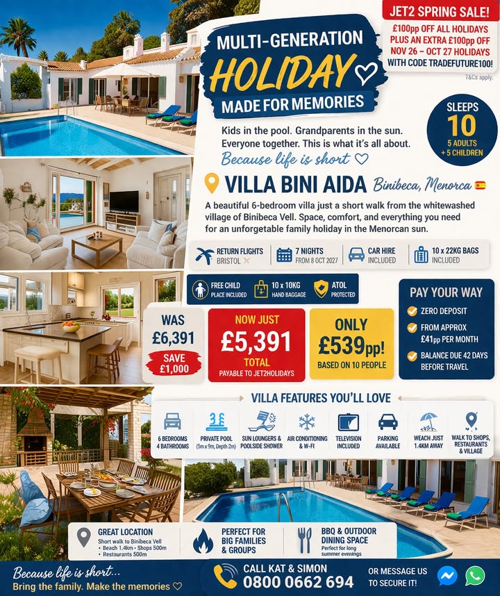 MULTI-GENERATION HOLIDAY FOR £539PP