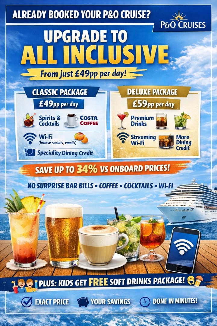 🍹 Upgrade to P&O Cruises All Inclusive 🚢
