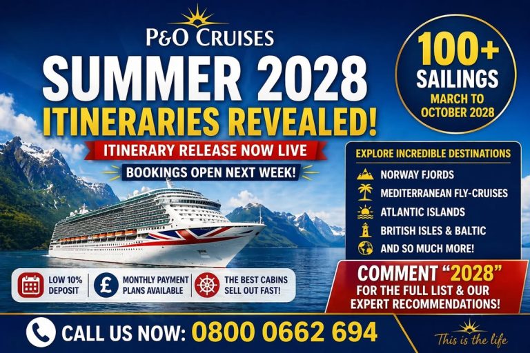 P&O CRUISES REVEAL SUMMER 2028 PROGRAMME