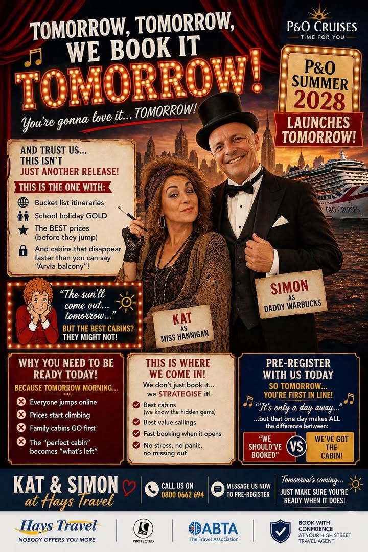 ☀️ P&O SUMMER 2028 LAUNCHES TOMORROW! ☀️