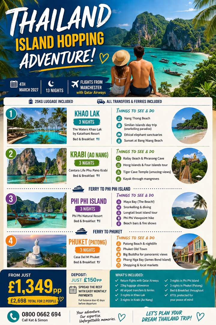 Thailand Island Hopping Adventure: From £1,349pp