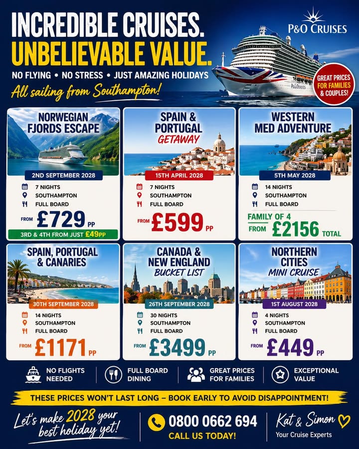 🚨 Unforgettable Cruises in 2028 🚨