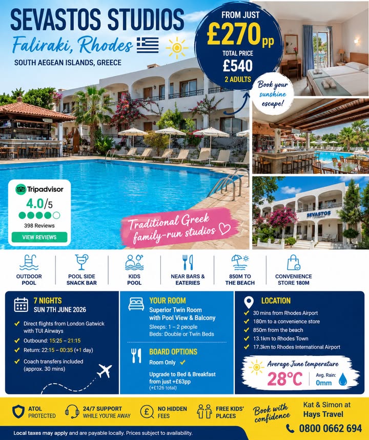 ☀️🇬🇷 Sevastos Studios: Budget Sunshine Escape 🇬🇷☀️
