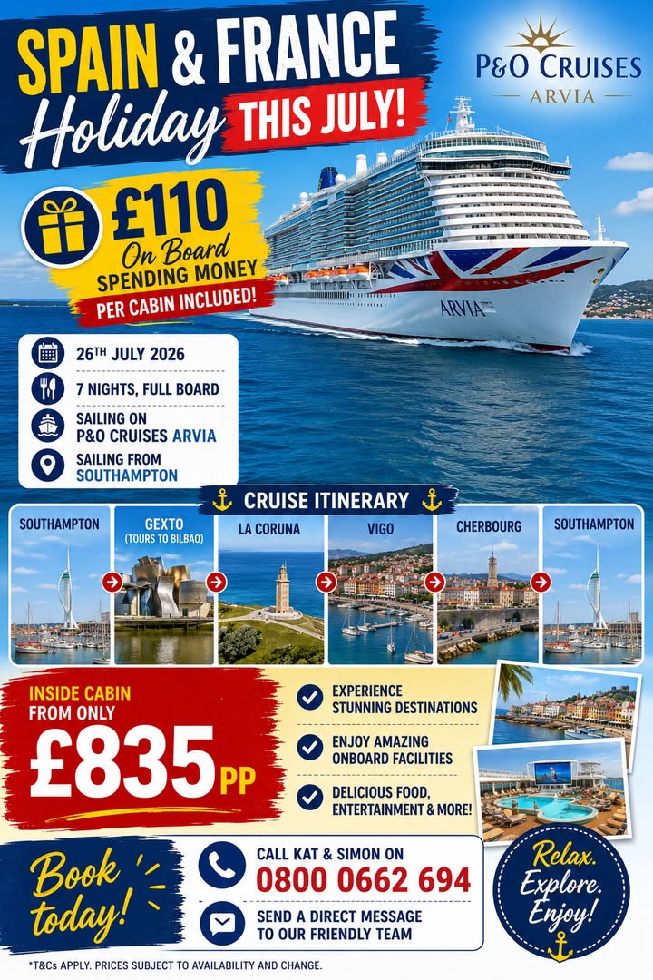 🚢 Spain & France Cruise: July 26th, 2026 🌞🇪🇸🇫🇷
