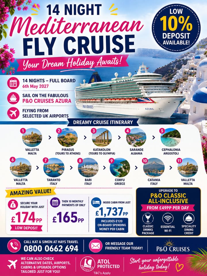 14 Night Mediterranean Fly Cruise – Your Dream Holiday Awaits