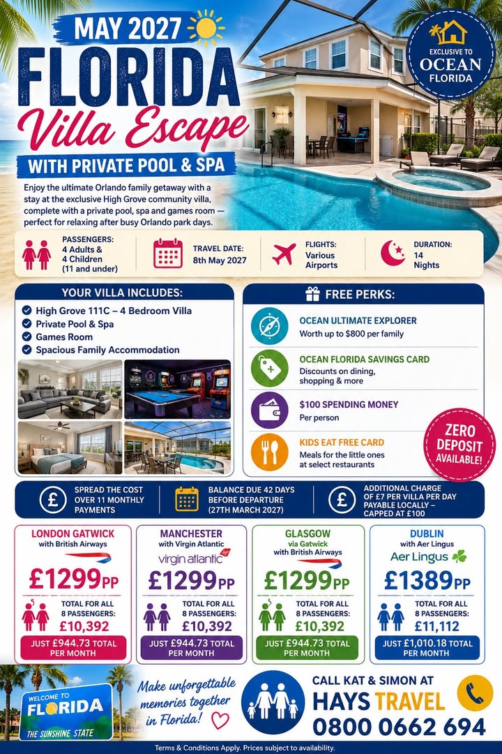 ☀️🏡 Florida Villa Escape – Perfect for Large Families! ☀️🏡