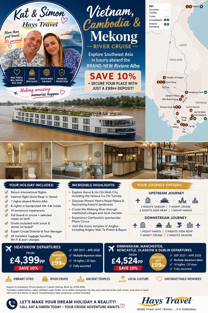 ✨ Unforgettable Vietnam & Cambodia River Cruise ✨