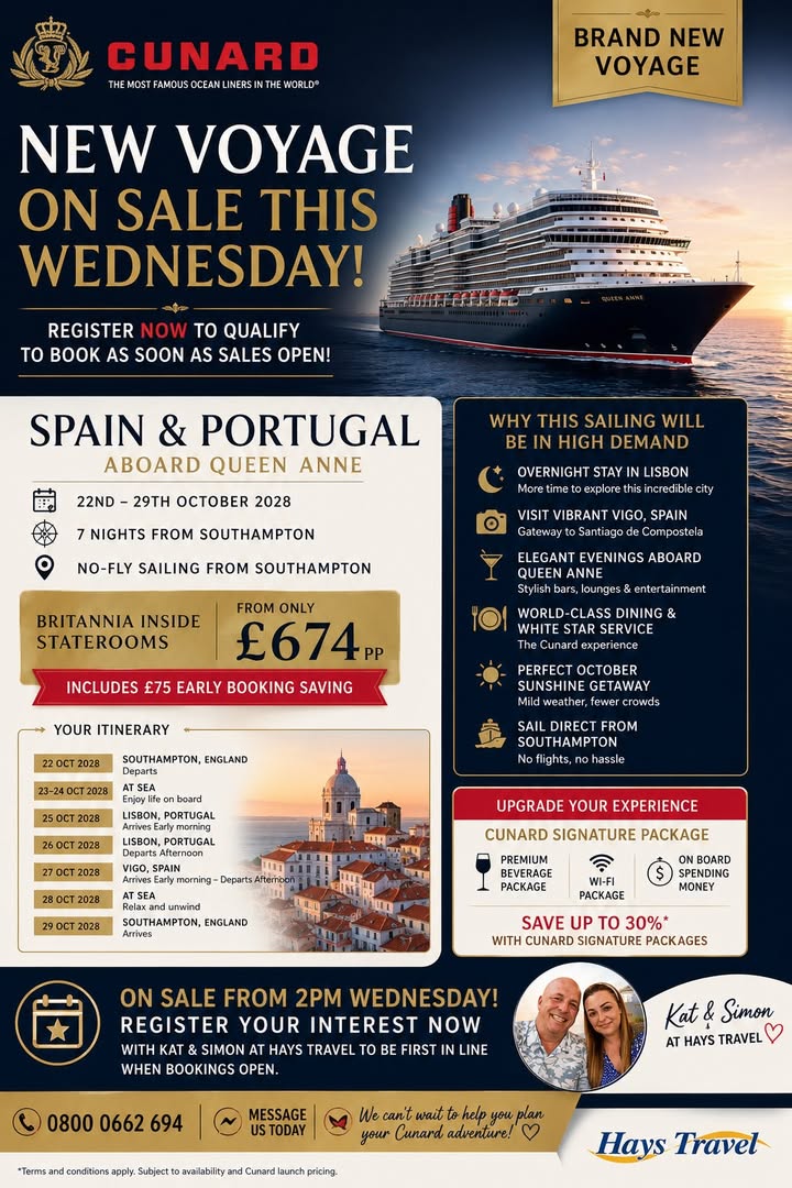 ⚓️ Brand New Cunard Voyage: Registration Now Open! ⚓️