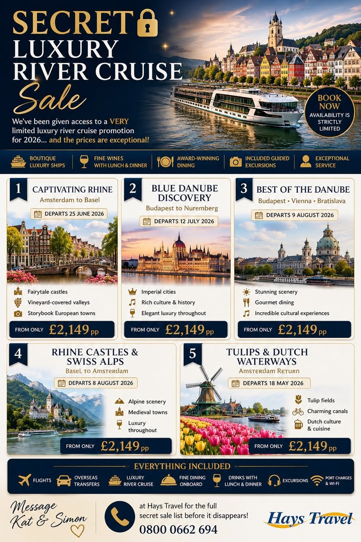 ✨ SECRET LUXURY RIVER CRUISE SALE ✨