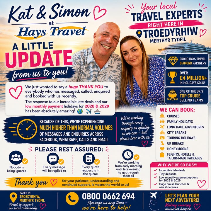 A Little Update: Kat & Simon at Hays Travel